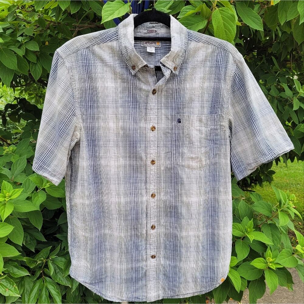 Carhartt Relaxed Fit Plaid Short Sleeve Shirt size Medium